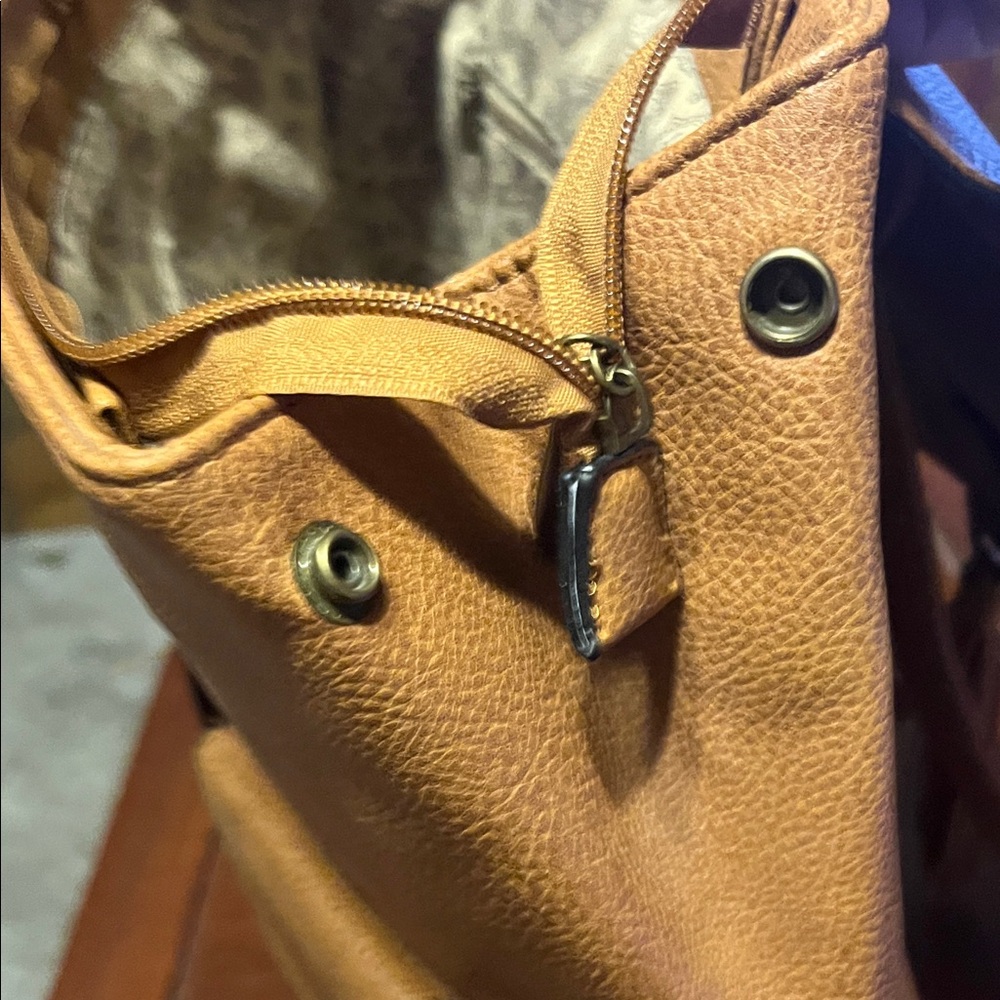 Source Unknown Brown Backpack with Cut-Out Design - Picture 5 of 6